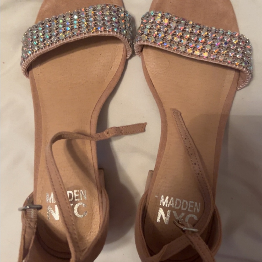 Women's Pink Sandals with Rhinestone Strap